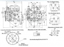Дизельный двигатель YANGDONG YD385D (11кВт / 15лс / 1500)
